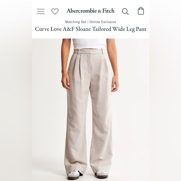 Abercrombie Curve Love Sloane Tailored Wide Leg Pant - Picture 3 of 10